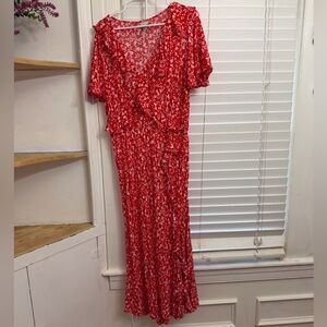 a new day Red Floral Maxi Dress